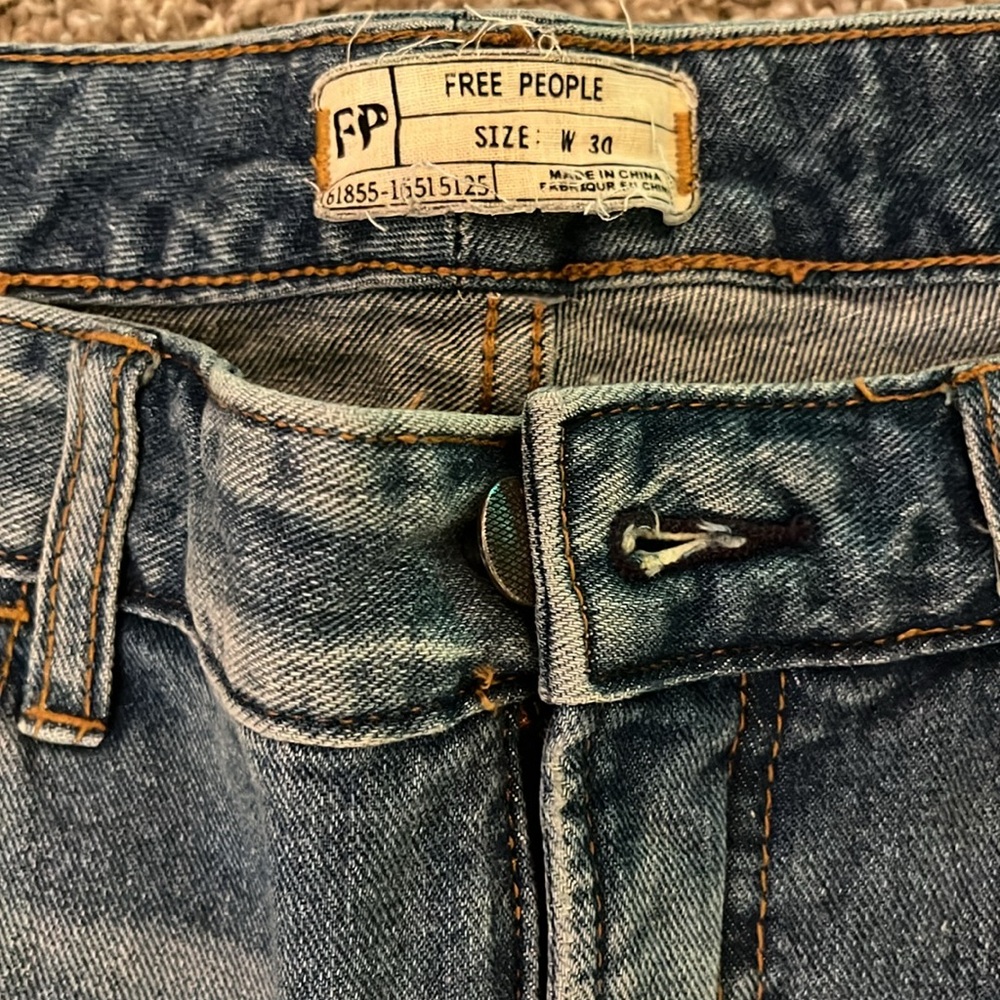 Free people patchwork flare distressed jeans 30 - image 6